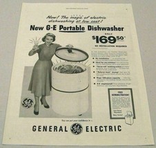 1950 Print Ad GE Portable Dishwasher General Electric Happy Lady Bridgeport,CT - £10.52 GBP