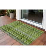 2&#39; X 3&#39; Green Black and Gray Plaid Washable Non Skid Indoor Outdoor Area... - $85.59 CAD