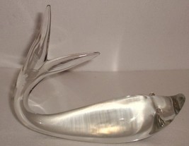 LEFTON WHALE CLEAR HANDBLOWN GLASS ART - $113.03