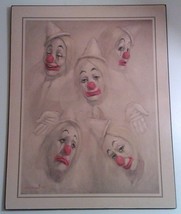 Leighton Jones Five Circus Clowns Litho Print On Board - $289.14