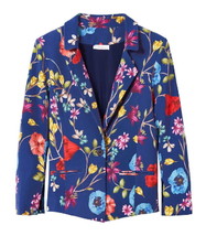 $388 Parker Colorful Blazer XSmall 2 Floral One Button Closure Welt Pock... - £72.27 GBP