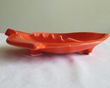 Maurice Of California Ceramic Leaf Orange Color Ashtray ~7.5&quot; - £11.72 GBP