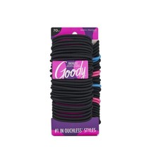 Goody Ouchless Damage-Free Hold Elastics Value Pack, Black &amp; Bright, 70ct - £7.04 GBP