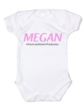 Personalized Name and Parents Production Bodysuit or T shirt - £7.98 GBP