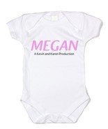 Personalized Name and Parents Production Bodysuit or T shirt - £7.84 GBP