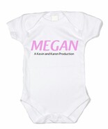 Personalized Name and Parents Production Bodysuit or T shirt - $190.06 MXN