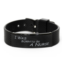 Funny Nurse Black Shark Mesh Bracelet, I Was Born To Be A Nurse, Best Nurse Appr - £19.69 GBP