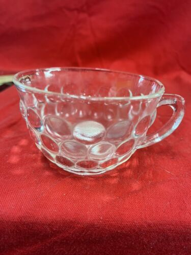 Vintage Anchor Hocking 1940s Clear bubble glass Tea Coffee Cup - $3.96