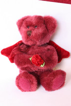 Russ Berrie Red Angel Bear with Rose - £6.25 GBP