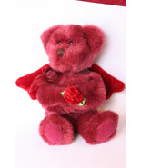 Russ Berrie Red Angel Bear with Rose - £5.97 GBP