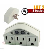 Lot 2 Add On 3 Outlet  AC Power Sensor Photo Cell Night Light Wall Tap A... - $12.93 CAD