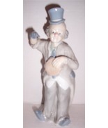 Lladro &quot;Clown Playing A Tambourine&quot; Fine Porcelain Figurine - $190.68