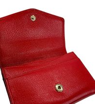 Mulberry Red Textured Leather Envelope Flap Wallet Clutch Women image 10