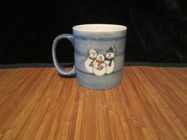Eddie Bauer Christmas Holiday 16oz Coffee Hot Chocolate Mug Cup Caroling Snowmen - £12.01 GBP