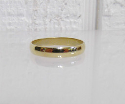 10k Yellow Gold Wedding Ring Sz 9.75 Men&#39;s Ladies 4mm Wide Smooth Band 2... - £103.93 GBP