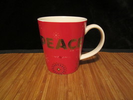 Starbucks Christmas Holiday 2006 Red Peace Snowflakes Coffee Mug Tea Cup 14 oz - £15.73 GBP