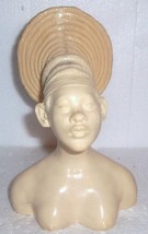 MARBLE RESIN AFRICAN WOMAN BUST HEAD FIGURE  A.SANTINI - $484.14