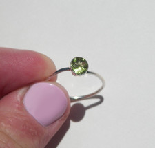 Small Peridot Ring Size 8 or Q, 925 Silver - £12.02 GBP