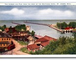 Harbor and Pier From Whitcomb Hotel St Joseph Michigan MI UNP WB Postcar... - $5.89
