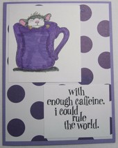 House Mouse Coffee Cup With Enough Caffeine I Could Rule the World Handm... - $7.65