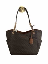 Michael Kors Jet Set Travel Large Chain Shoulder Tote Signature MK Bag - $138.59