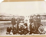 Large Group of Well Dressed Women and Men in front of Water Falls Photo  - £37.37 GBP