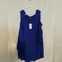 JM collection blouse women&#39;s XXL jazzy blue 3/4 sleeve t-shirt New with tag - $26.10 CAD
