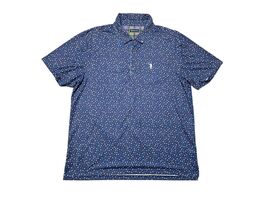 William Murray Mens Polo Size XL Golf Shirt Blue  W/Allover Golf Flag Cu... - $17.64