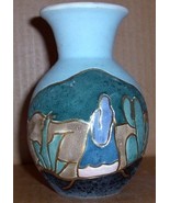 MEXICO NATIVE LATINO CERAMIC POTTERY VASE BY ACEVLOZA - $36.59