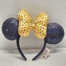 Disney Parks 2020 Minnie Mouse Gold &amp; Blue Anniversary Ears Headband - $19.70