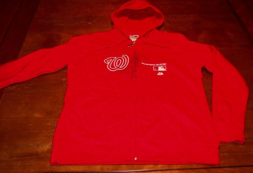 WOMEN'S WASHINGTON NATIONALS ZIPPER DOWN MLB HOODIE HOODED SWEATSHIRT LARGE NEW - $39.60