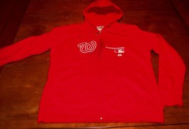 Women's Washington Nationals Zipper Down Mlb Hoodie Hooded Sweatshirt Large New - £31.65 GBP