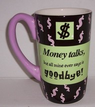 &quot;MONEY TALKS&quot; Collectible Ceramic Extra Large Dollar Bill Mug By Ganz - £28.66 GBP