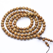 Natural Green Sandalwood Prayer Malas Wooden Beaded Bracelets 108 Malas Bracelet - £9.76 GBP