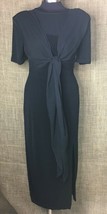 Vintage Wild Rose Dress &amp; Sheer Shawl Womens Small Black Cocktail Classi... - $27.60