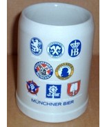 MUNCHNER BIER GERZ CERAMIC BEER 8 LOGO STEIN GERMANY - $22.28