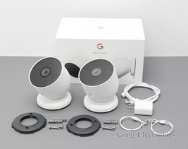 Google GA01894-US Nest Cam Indoor/Outdoor Security Camera (Pack of 2) - White - £154.77 GBP