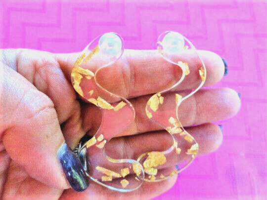 Transparent wave pearl earrings-SALE CLEARANCE - $8.90