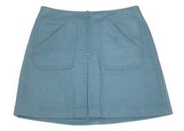 GAP Slate Blue Zipper Pleated Front Pockets Thick Wool Blend Short Skirt... - $23.99
