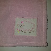 Baby Gear Pink Sheep Lamb Fleece Baby Blanket Lovey Flowers White 30x40 - £23.26 GBP