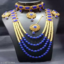 Kundan Bridal Jewelry Set Choker Necklace Earrings Dulhan Party Wedding Wear320 - £16.05 GBP