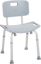 Drive Medical RTL12202KDR Shower Chair with Back, Adjustable Stool Grey - $23.75
