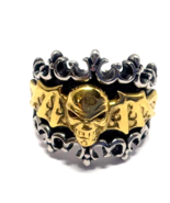 Skull Bat Crown Size 12 Gold &amp; Silver Ring NEW - $363.09 MXN