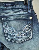 Rock &amp; Republic Jagger Chroma Crystal Blue Jeans 27 USA 3216 - $638.94 MXN