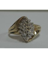 10k Yellow Gold Diamond Cluster Ring Sz 5.5 Girl&#39;s 1st Beautiful Ladie&#39;s... - £103.66 GBP