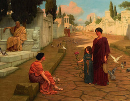John William Godward 1905 Outside The Gate Of Pompeii - £23.07 GBP - £761.80 GBP
