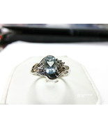 10k White Gold 1ct. Blue Topaz Ladies Sz 9.5 Ring Beautiful Oval Solitai... - $164.11 CAD