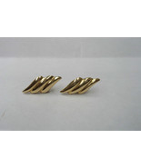 Elegant 18K 750 Yellow Gold Arabic Earrings 3 Tier Bar Wing 1.5g - $2,189.35 MXN