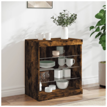 Smoked Oak TV Unit Cabinet Sideboard Storage Cupboard 4 Shelves with LED - £68.23 GBP
