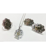 Sterling Silver INITIAL LETTER G SET Ring Sz 5.5 Earrings Pendant 14.5&quot; ... - $1,903.76 MXN